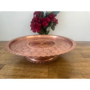 Vintage Fantasy Copperware Footed Copper Serving Tray‎ Hand Wrought Canada